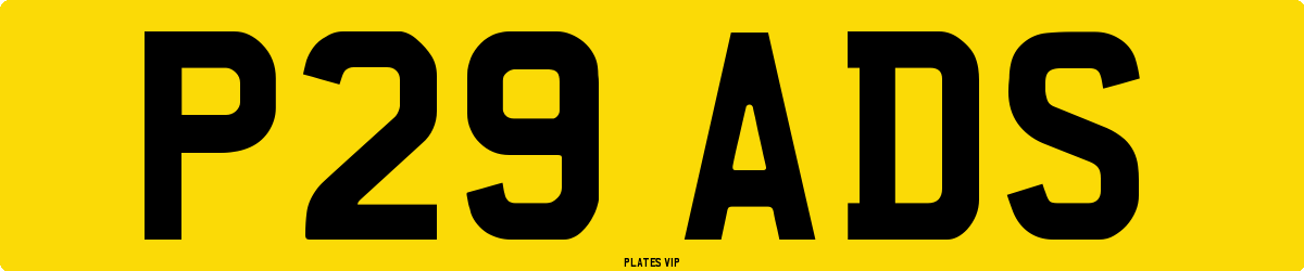 P29 ADS Number Plate