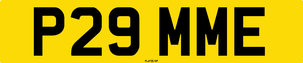 P29 MME Number Plate