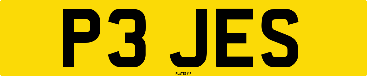 P3 JES Number Plate