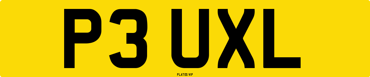 P3 UXL Number Plate
