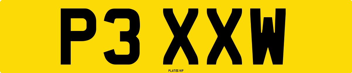 P3 XXW Number Plate