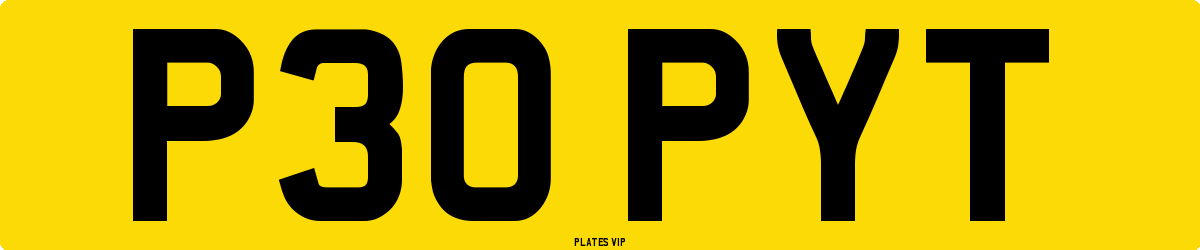 P30 PYT Number Plate