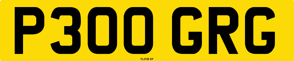 P300 GRG Number Plate