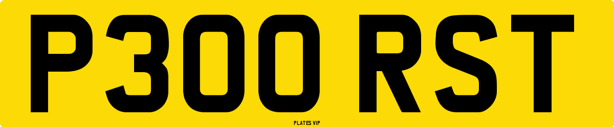 P300 RST Number Plate