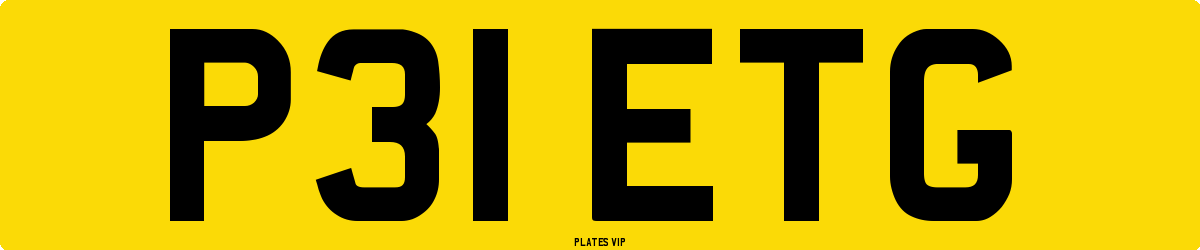 P31 ETG Number Plate