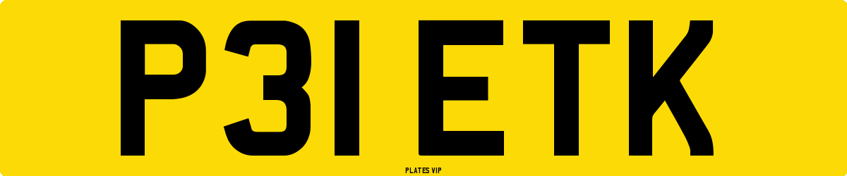 P31 ETK Number Plate
