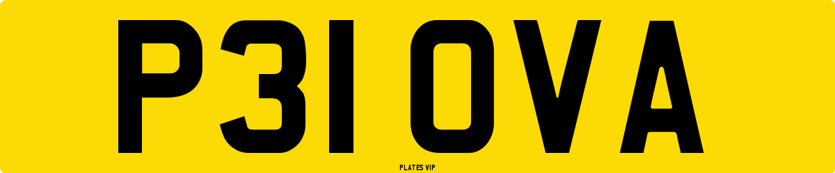 P31 OVA Number Plate