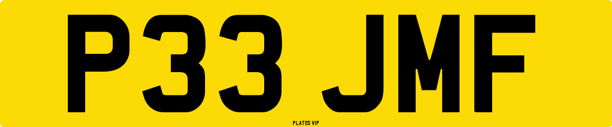 P33 JMF Number Plate