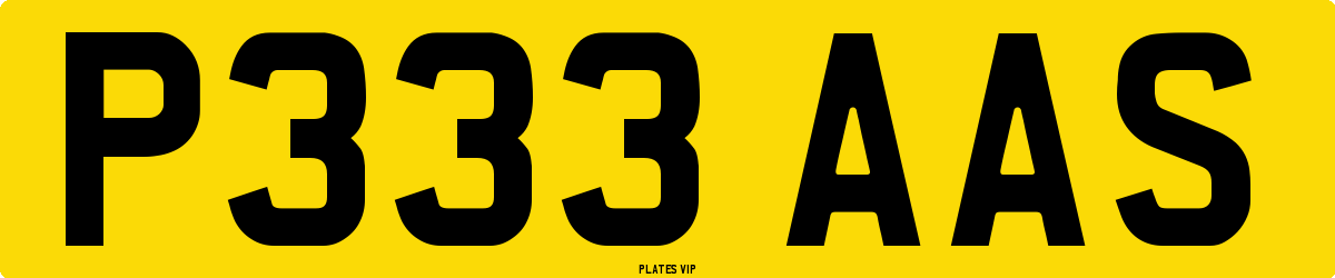 P333 AAS Number Plate