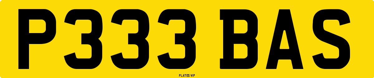 P333 BAS Number Plate