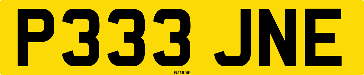 P333 JNE Number Plate