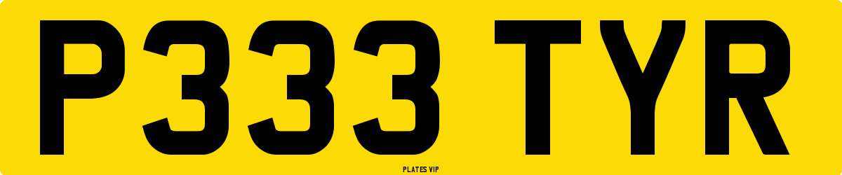 P333 TYR Number Plate