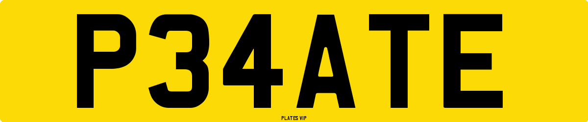 P34ATE Number Plate