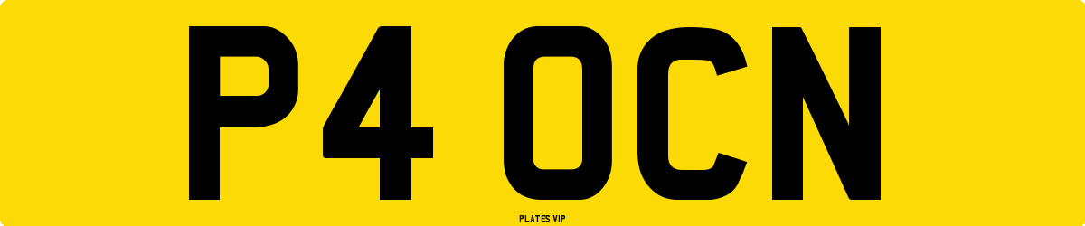 P4 OCN Number Plate