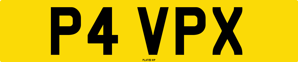 P4 VPX Number Plate