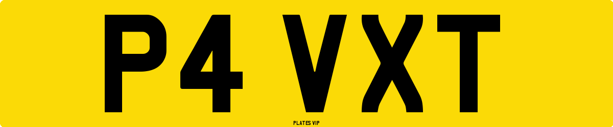 P4 VXT Number Plate