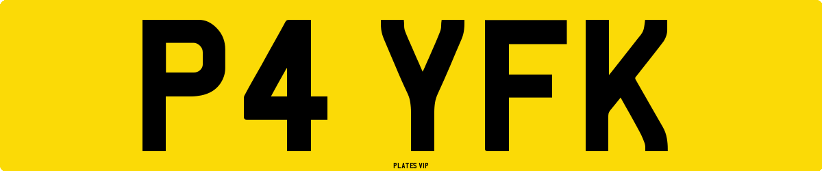 P4 YFK Number Plate