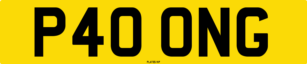P40 ONG Number Plate