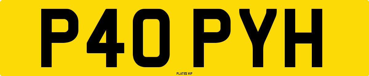 P40 PYH Number Plate