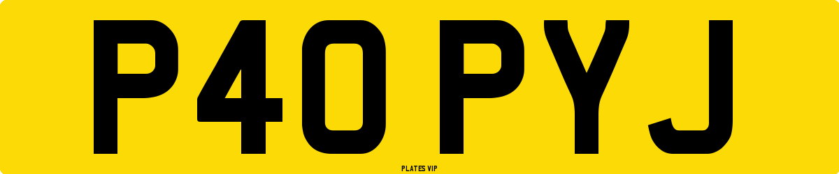 P40 PYJ Number Plate