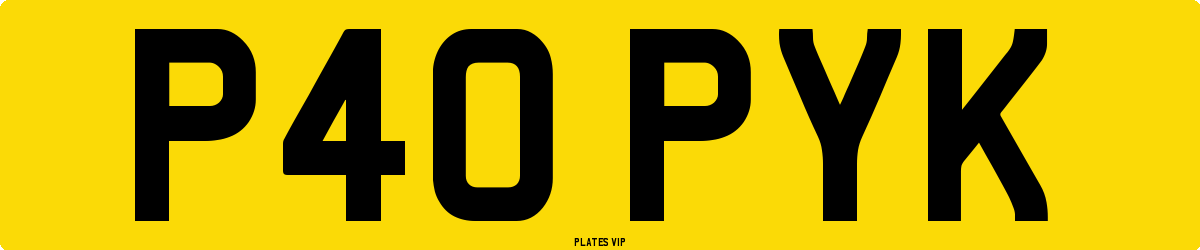P40 PYK Number Plate