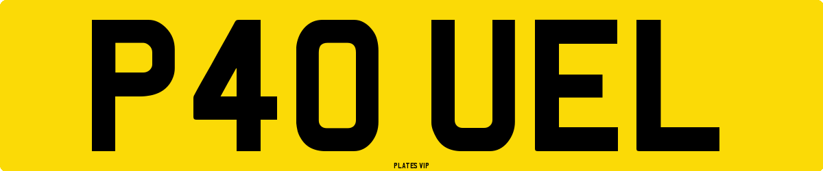 P40 UEL Number Plate