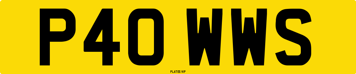 P40 WWS Number Plate