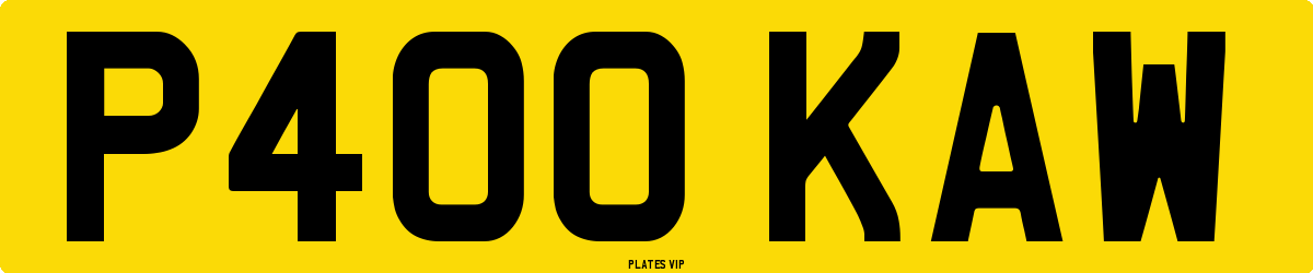 P400 KAW Number Plate