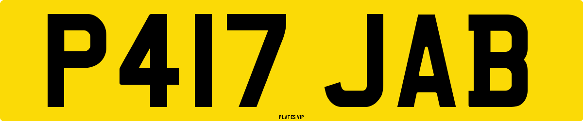 P417 JAB Number Plate