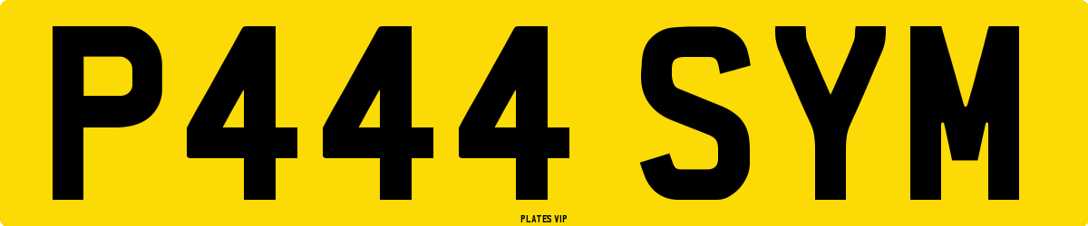 P444 SYM Number Plate