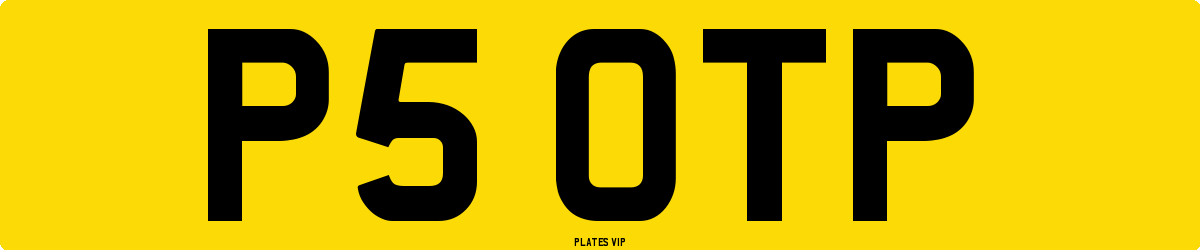 P5 OTP Number Plate