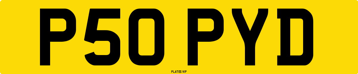 P50 PYD Number Plate