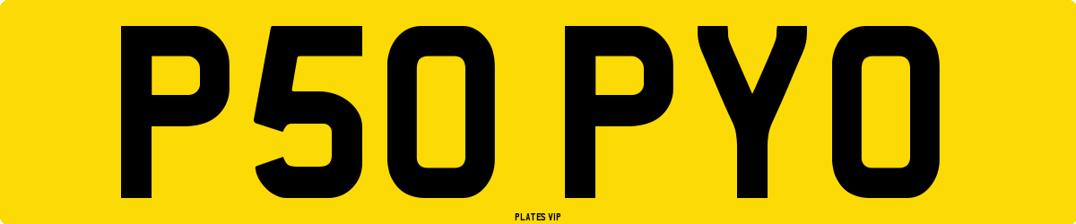 P50 PYO Number Plate
