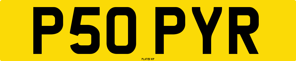 P50 PYR Number Plate