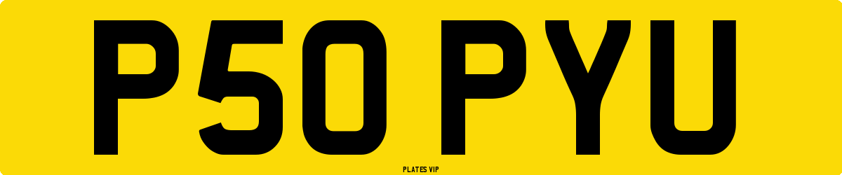 P50 PYU Number Plate