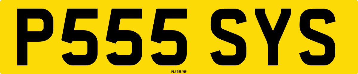 P555 SYS Number Plate