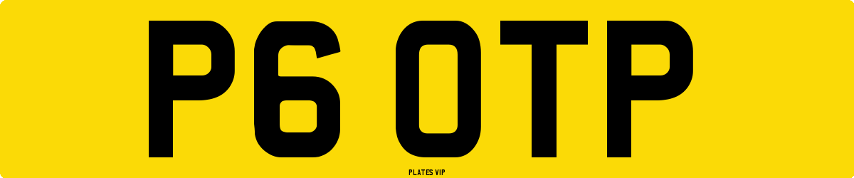 P6 OTP Number Plate