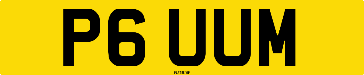 P6 UUM Number Plate