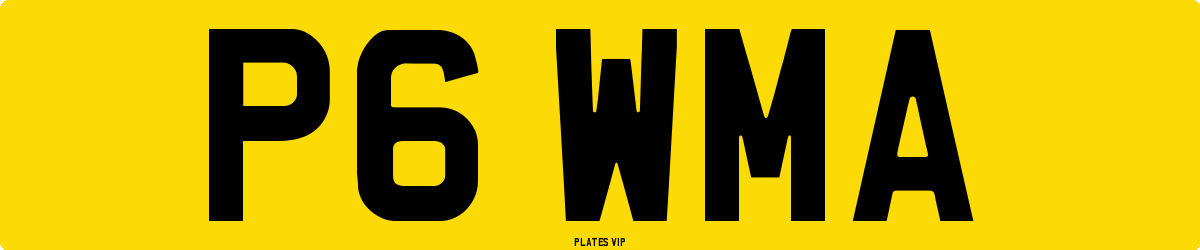 P6 WMA Number Plate