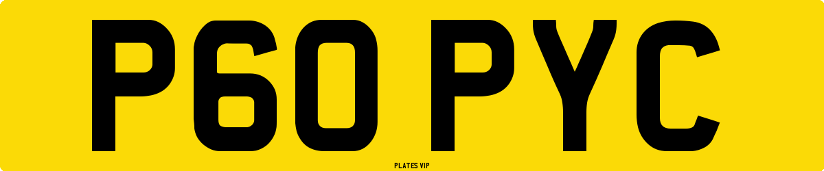 P60 PYC Number Plate