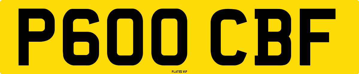 P600 CBF Number Plate