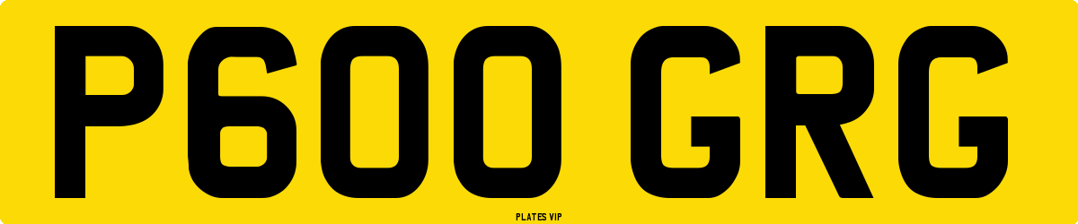 P600 GRG Number Plate