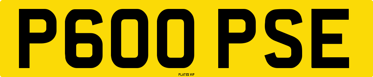 P600 PSE Number Plate