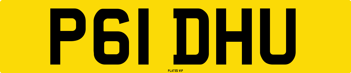 P61 DHU Number Plate