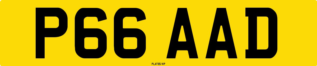 P66 AAD Number Plate
