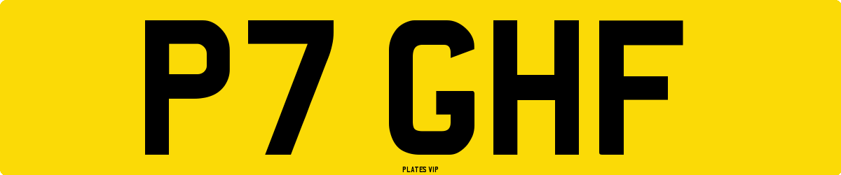P7 GHF Number Plate