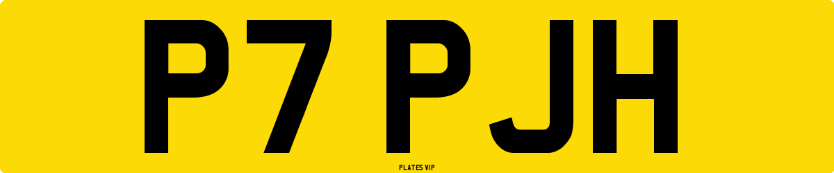 P7 PJH Number Plate
