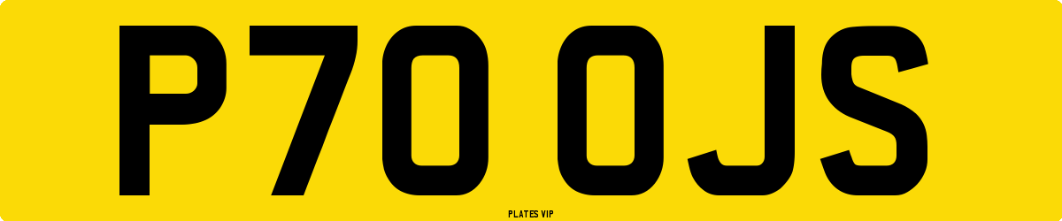 P70 OJS Number Plate