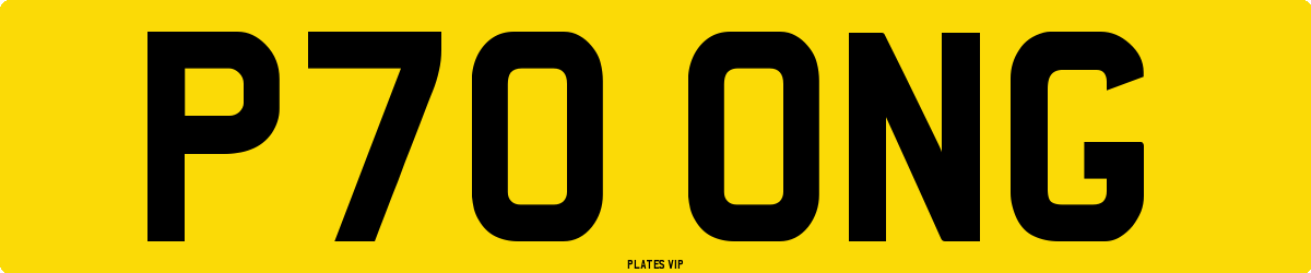 P70 ONG Number Plate