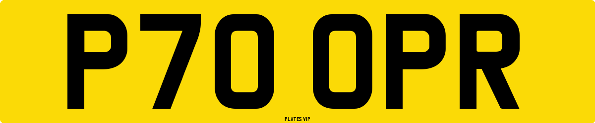 P70 OPR Number Plate